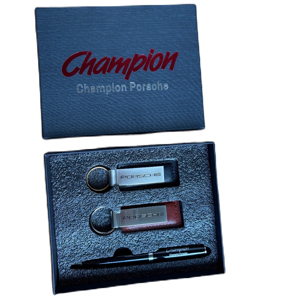 Porsche keychain ballpoint pen gift set